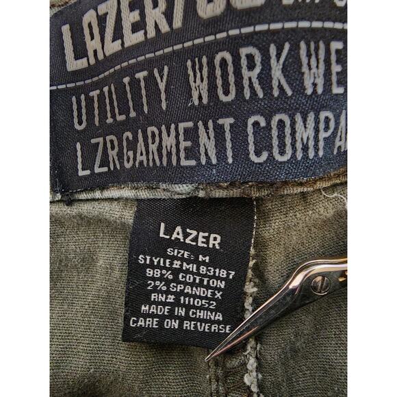 LAZER Utility Workwear Green High Waist Cargo Loose Fitting Jogger SZ M - Picture 6 of 8